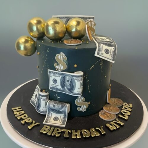 Black Theme With Money Design