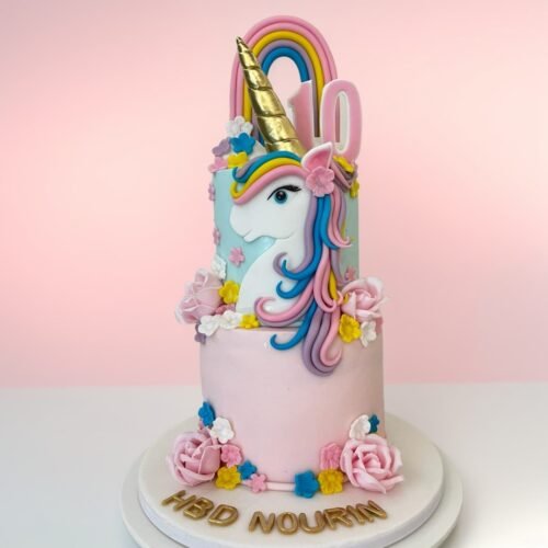2 Layer Unicorn Cake