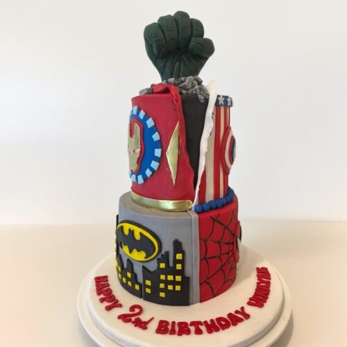 superheroes cake