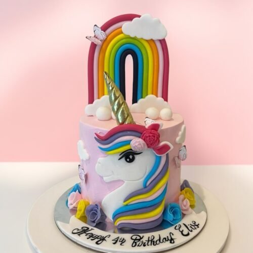 unicorn rainbow cake