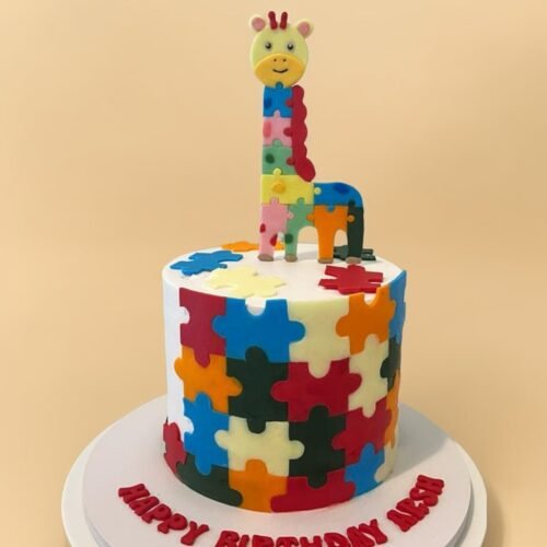 Colorful Puzzle Design Cake