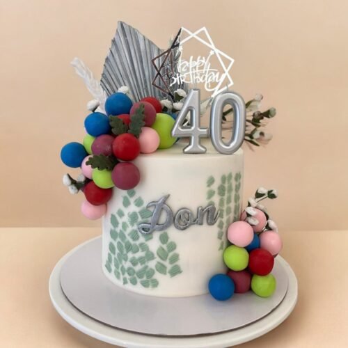 Simple White Colorful Cake