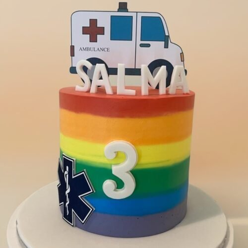 Ambulance Rainbow Cake