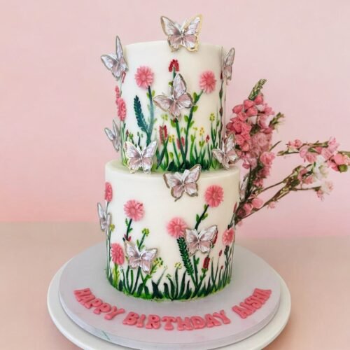 Flower Pink Cake Design