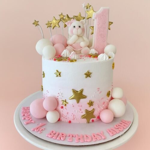 Pink Bear Cake