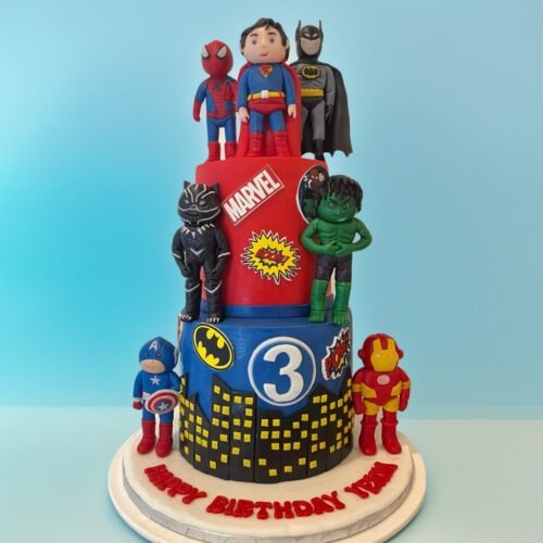 super heroes cake