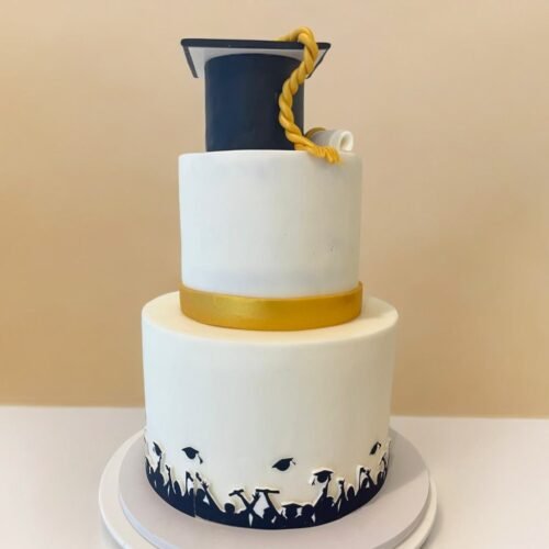 Elegant 2 layer graduation cake