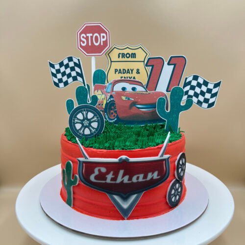 Cars Theme Cream Cake