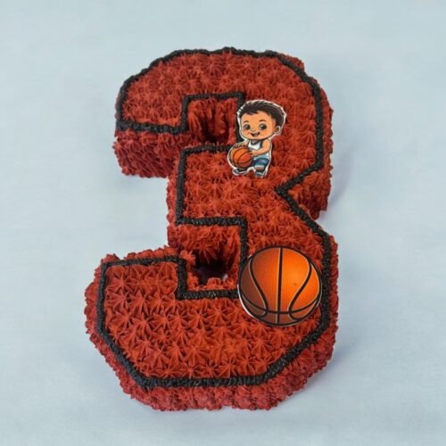 3D Number 3 Basketball Cake