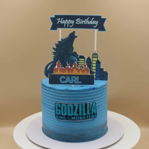 Godzilla Theme Cream Cake