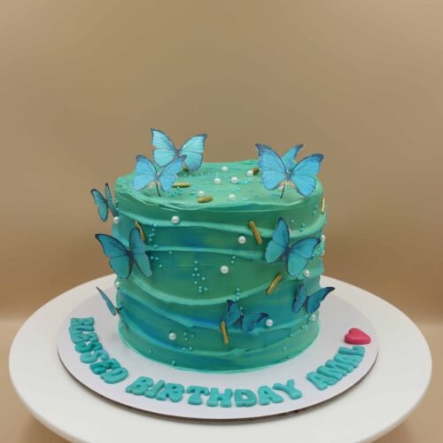 Sage Green Butterfly Cake