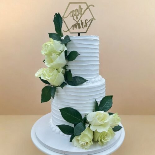 2 Tier Wedding Flower Cake