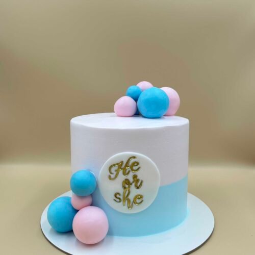 Gender Reveal Pearls Cake
