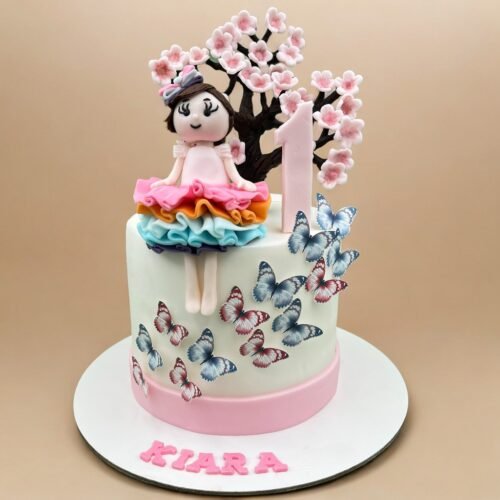 Girl with Butterfly Cake
