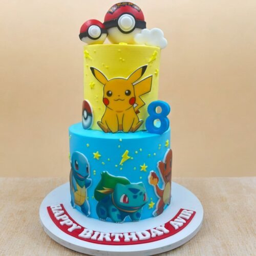 Pokemon Theme 2 Tier Cake