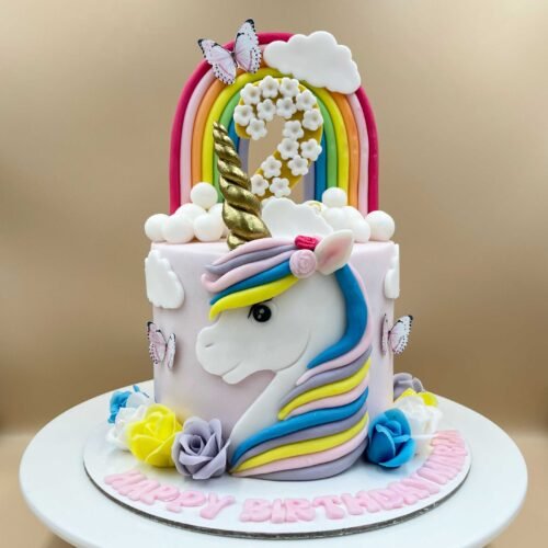 Rainbow Unicorn Theme Cake 3