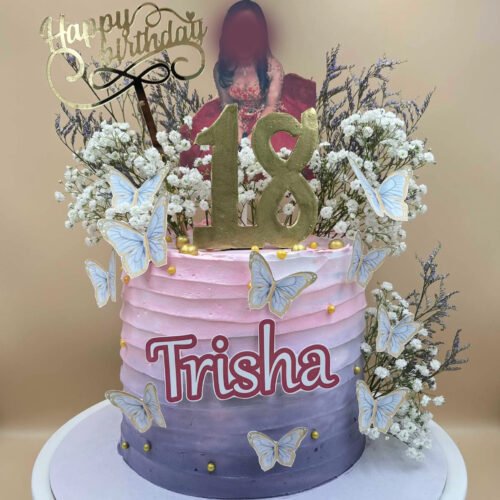 Photo Card Topper Flower Cake