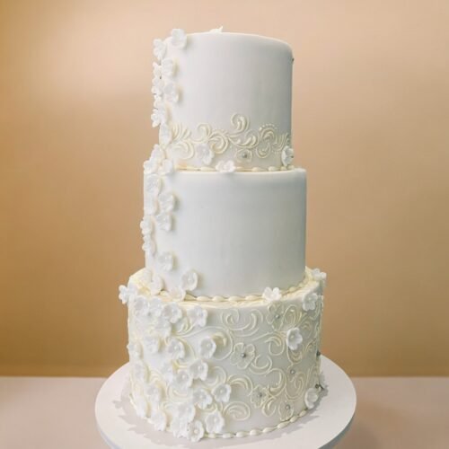 3 Layer White Elegant Cake