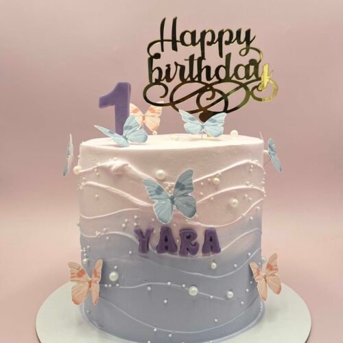 Butterfly Pearl Cream Cake