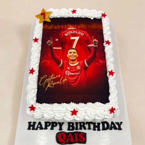 Football Print Flat Cake