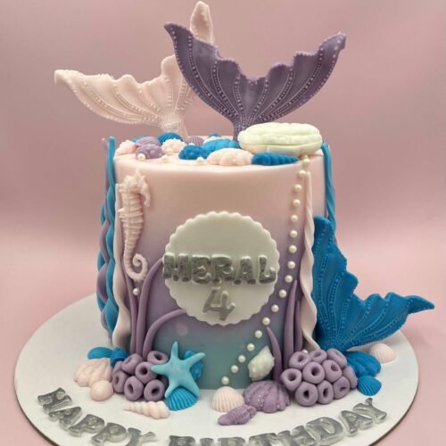 Mermaid Theme 6 Cake