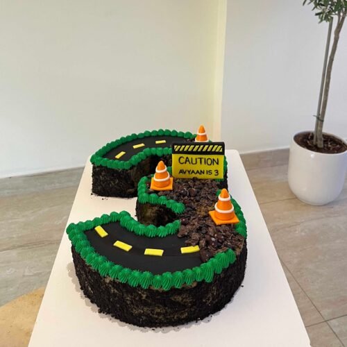 Number 3 Road Theme Cake