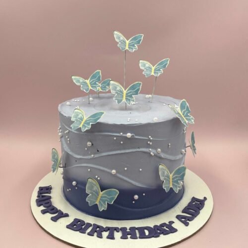 Purple Cream Butterfly Cake