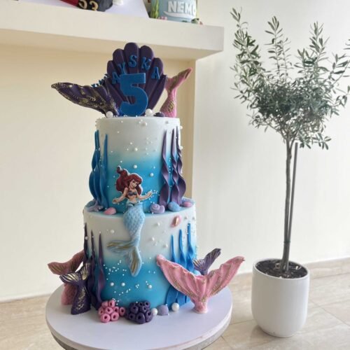 2 Layer Princess Ariel Cake
