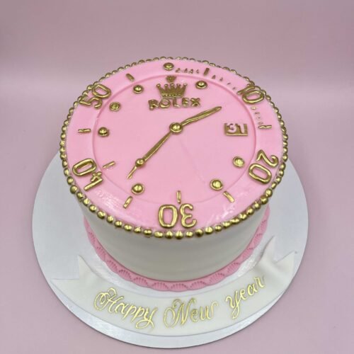 Pink Rolex Theme Cake