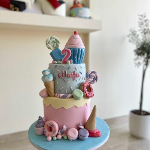 2 Layer Candy Land Theme Cake 3