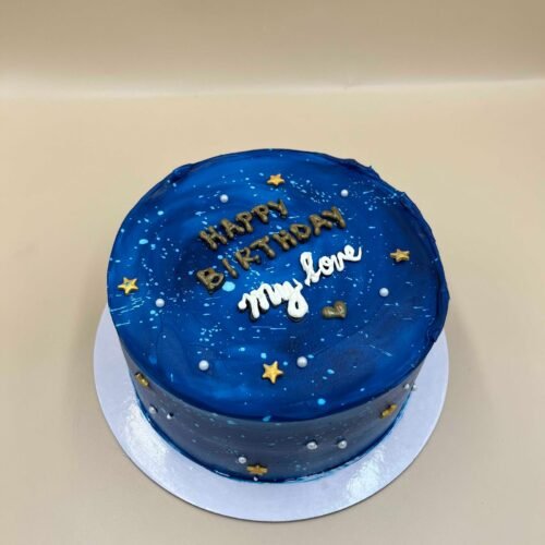 Deep Blue Theme Cake