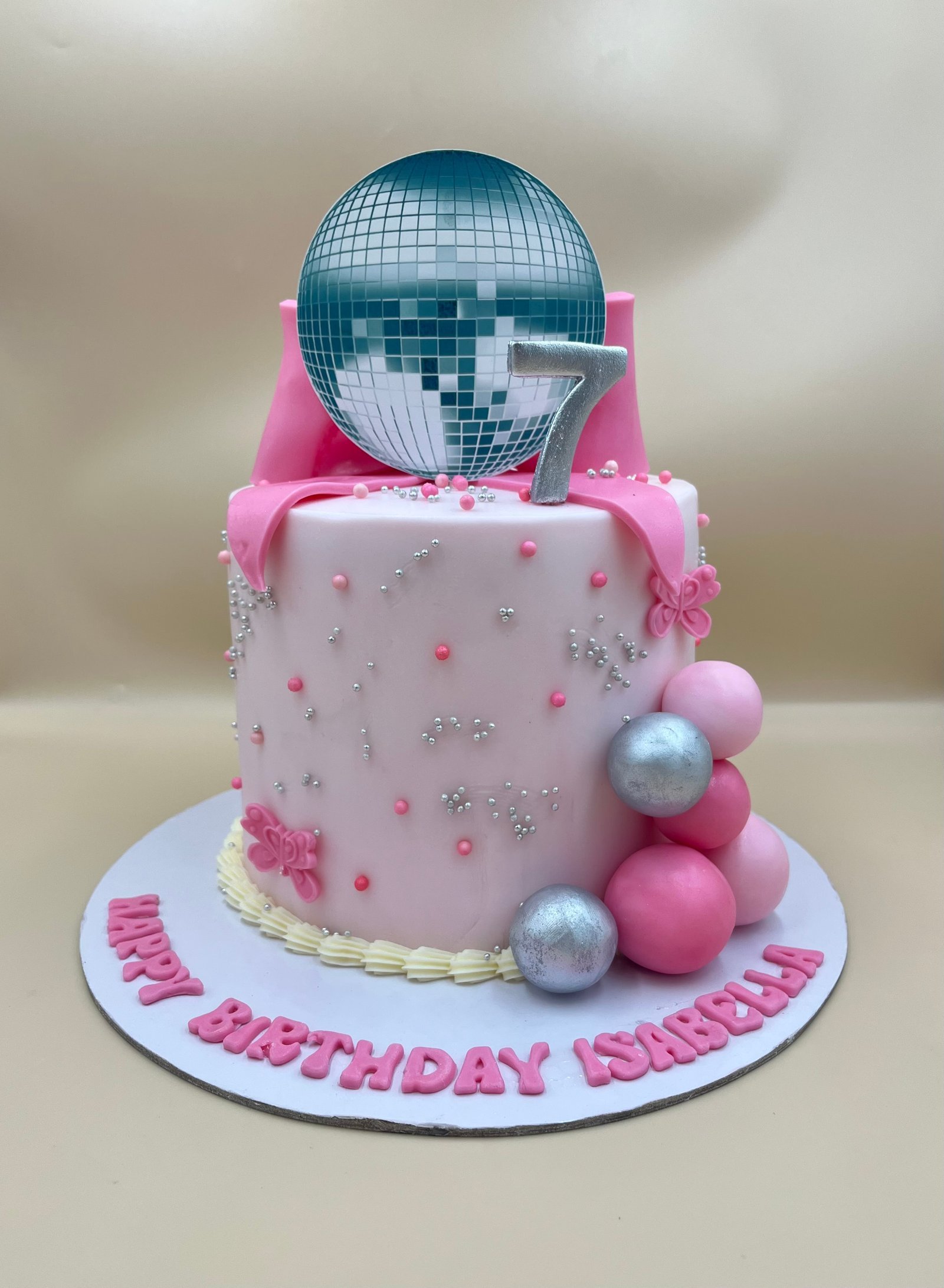 Disco Ball Pink Cake
