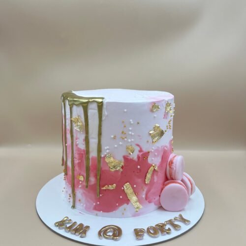 Gold Drip Cake Pink