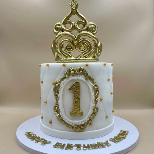 Gold Princess Theme Cake