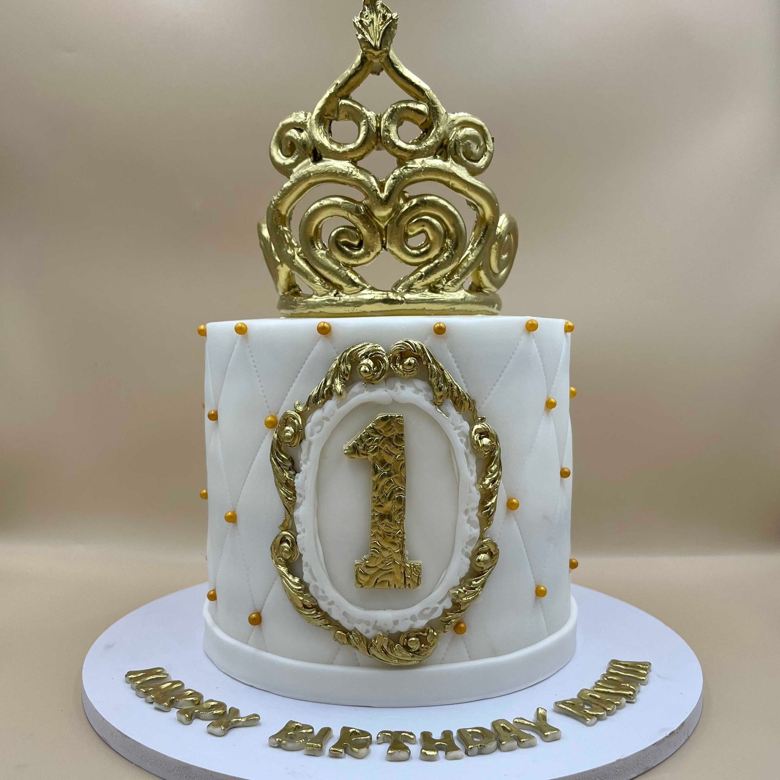 Gold Princess Theme Cake