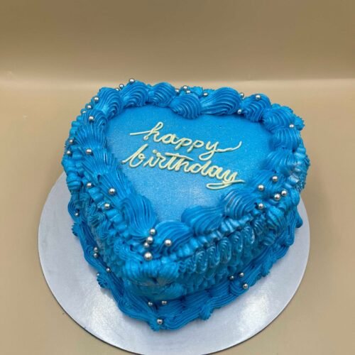 Heart Blue Theme Cake