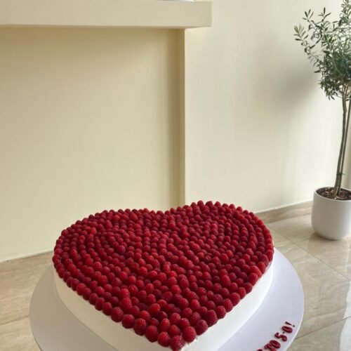 Heart Shaped Raspberry Cake (Message us on Whatsapp for price)