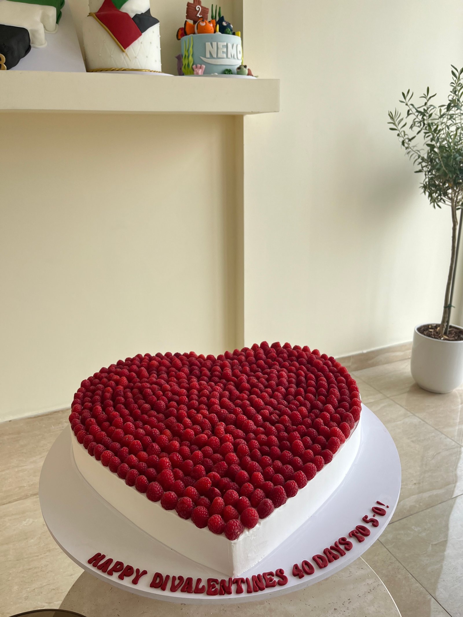 Heart Shaped Raspberry Cake (Message us on Whatsapp for price)