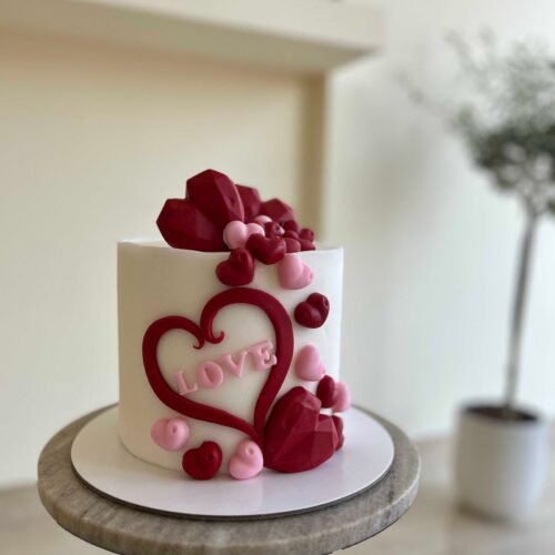 Love Heart Theme Cake