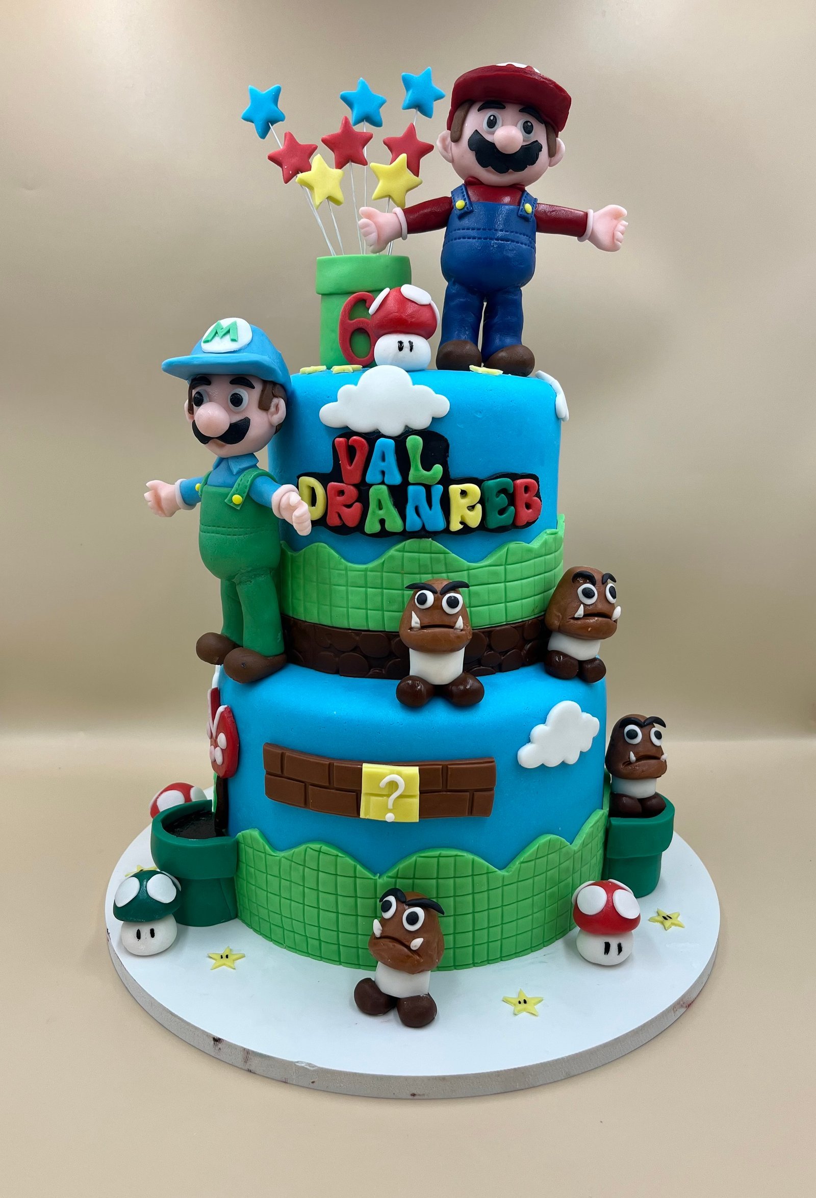 Mario Brothers 2 Layer Cake