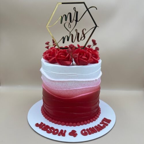 Wedding White Red Cake