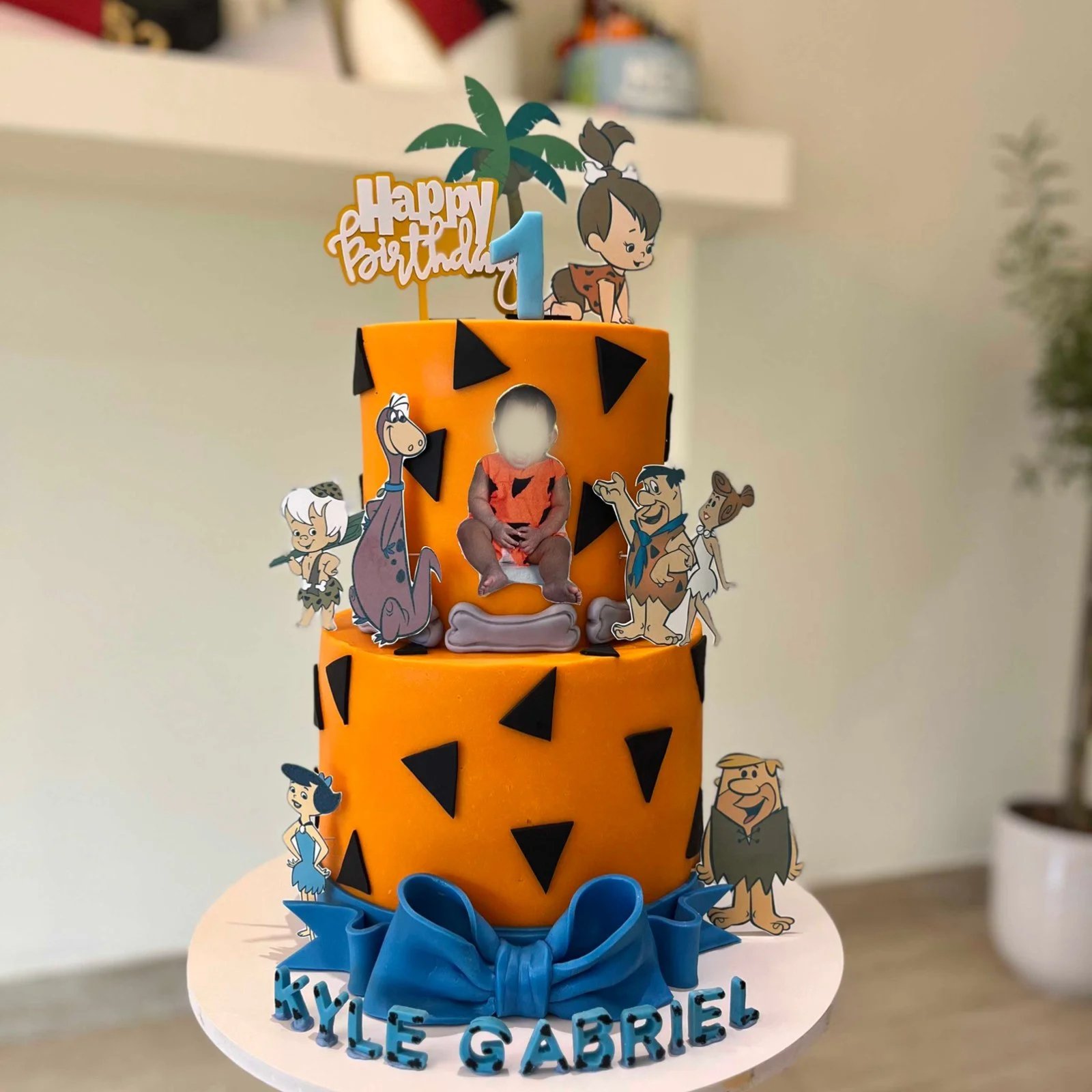 The Flintstone Theme 2 Layer Cake