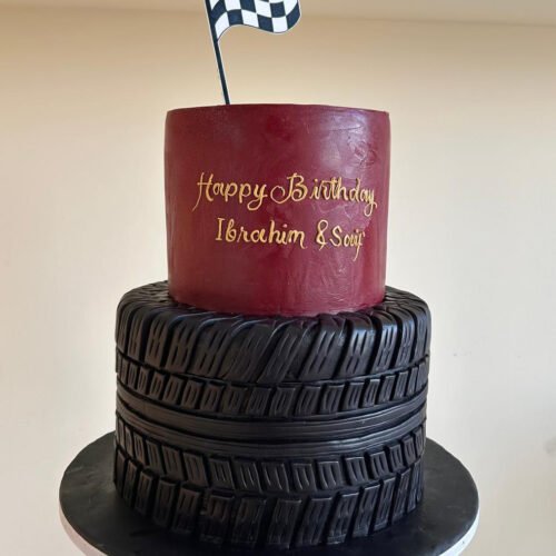 2 Laye Tire Car Theme Cake
