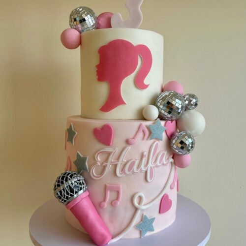 2 Layer Disco Barbie Cake