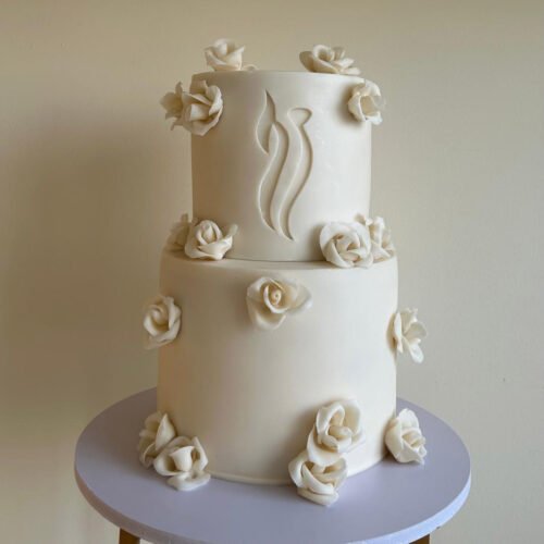 2 Layer White Elegant Cake