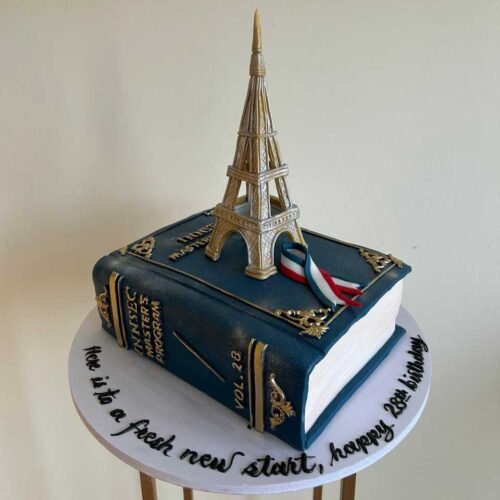 3D Book and Eiffel Tower Cake