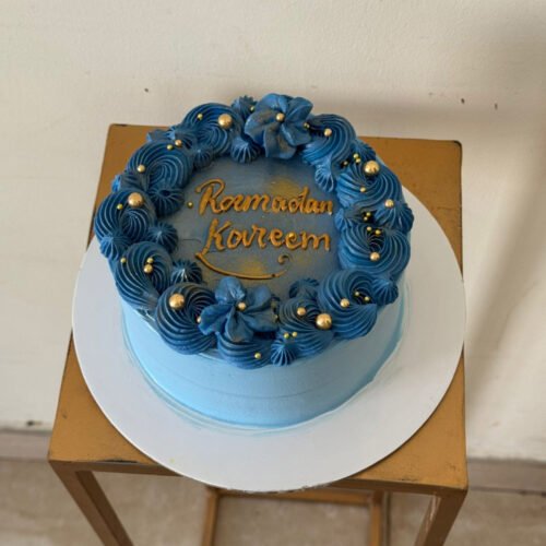 Blue Ramadan Kareem Cream Cake
