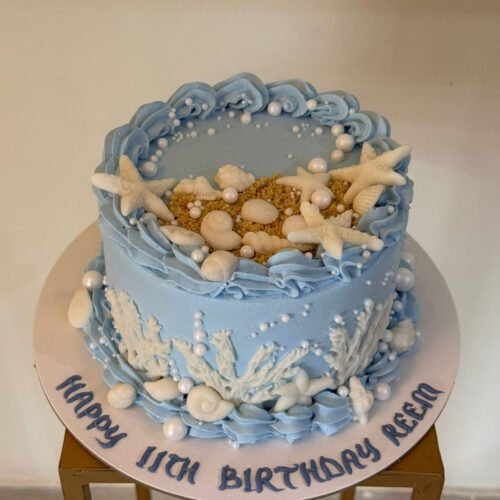 Ocean Theme Cream Cake